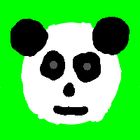パンダの顔の絵 (ラスタ)